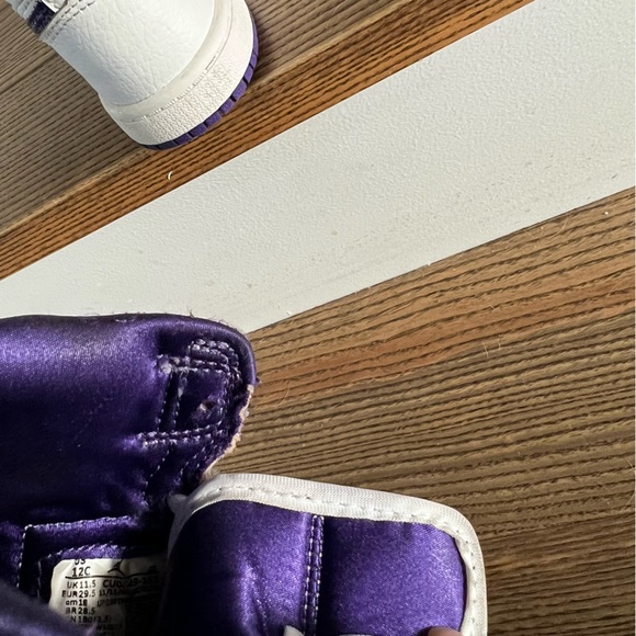 Air Jordan 1 Retro High Size 12 Kids Court Purple White - Picture 6 of 7